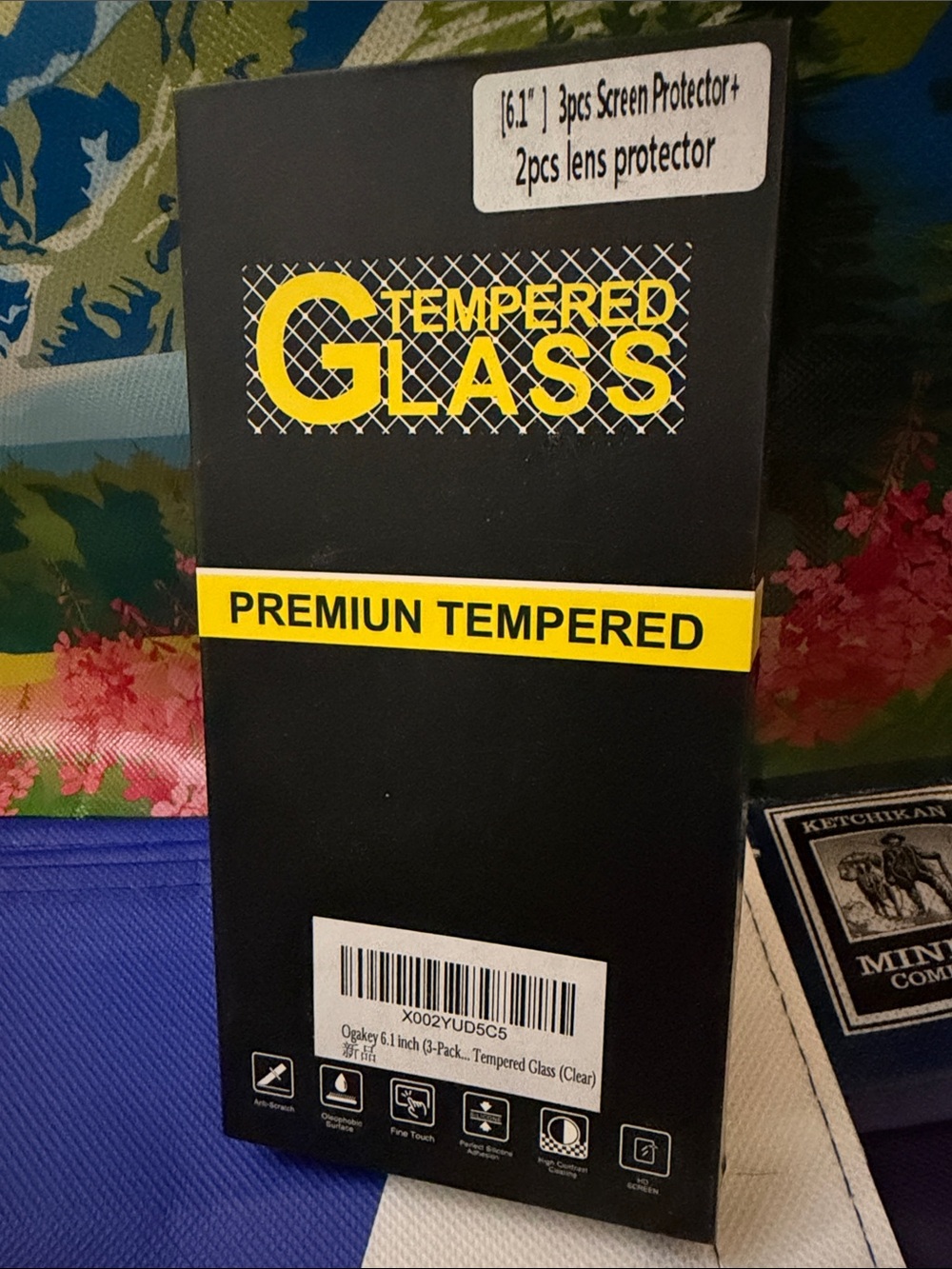 Tempered Glass Screen Protector - Black & Yellow Packaging